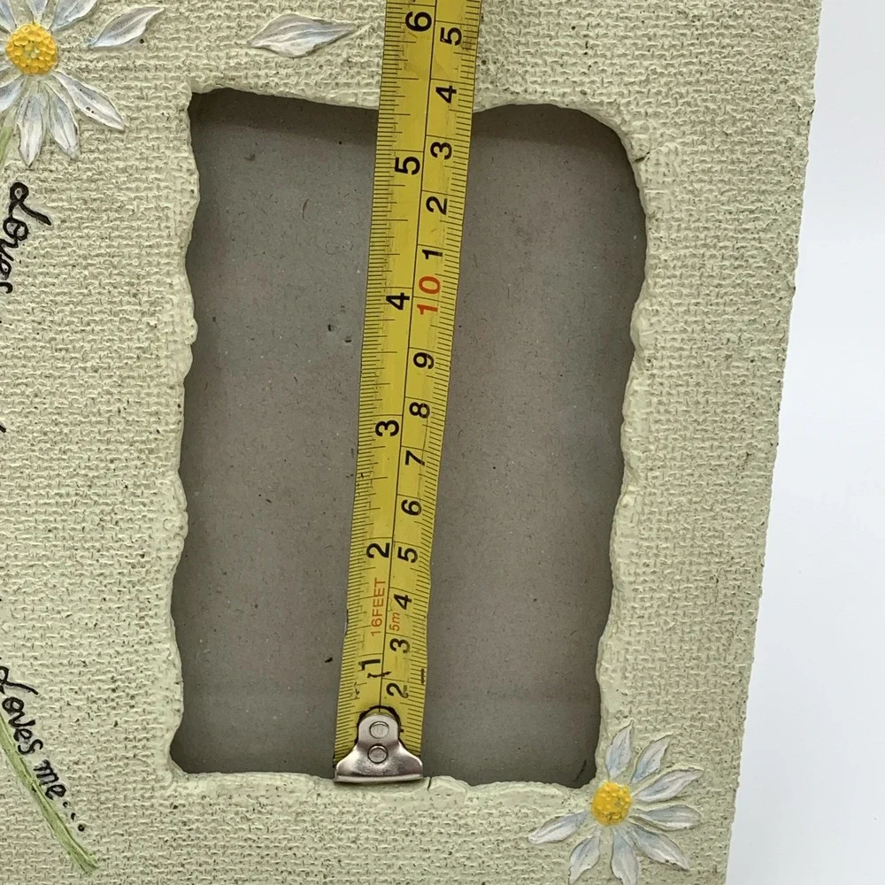 Decorel Photo Frame Ceramic Cream Color Daisies 
